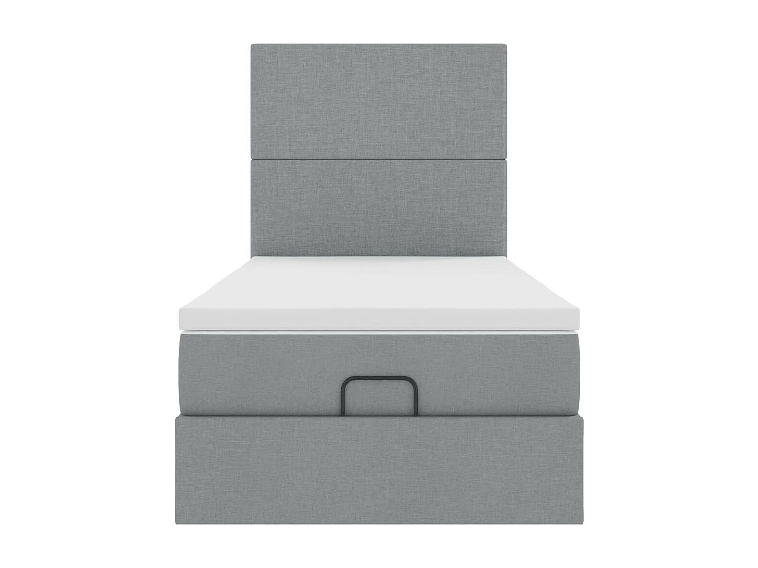 Bed poef met matras en LED's 90x200 cm stof lichtgrijs