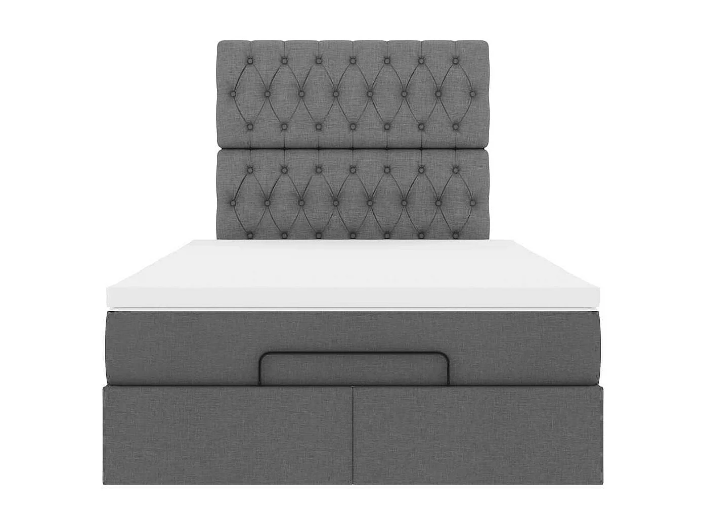 Cadre de lit ottoman avec matelas gris foncé 120x200cm tissu