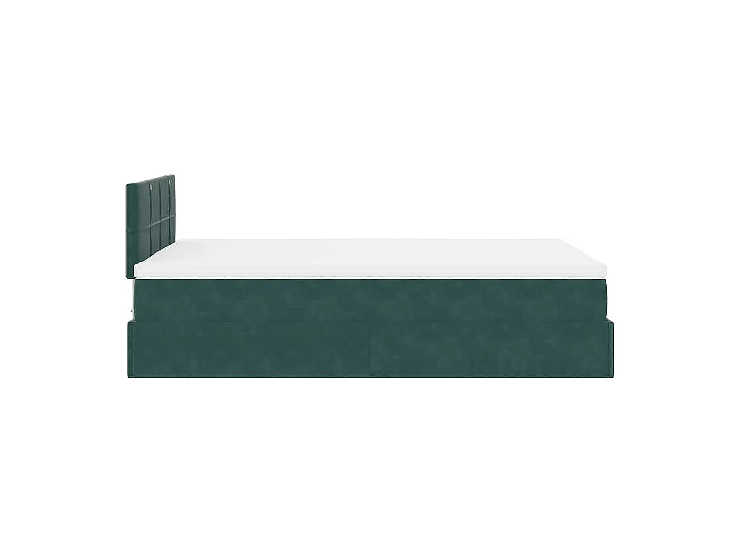 Cadre de lit ottoman avec matelas vert foncé 120x190 cm velours