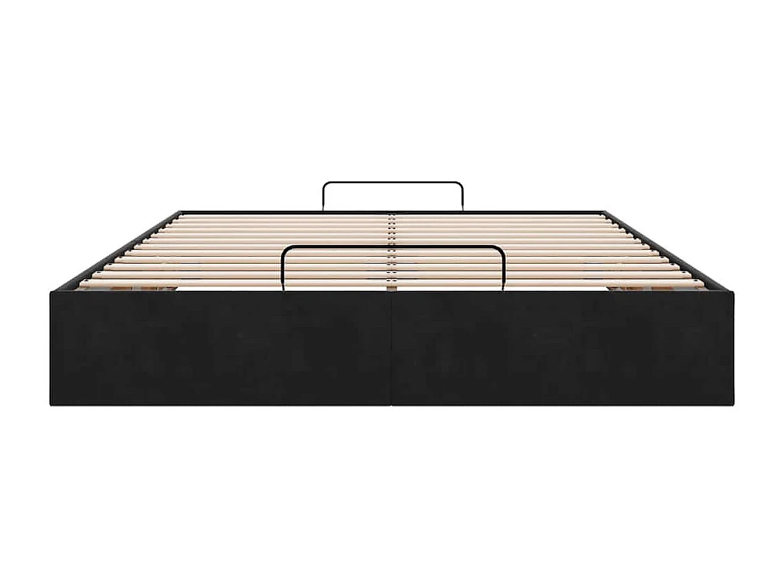 Cadre de lit ottoman sans matelas noir 140x200 cm velours