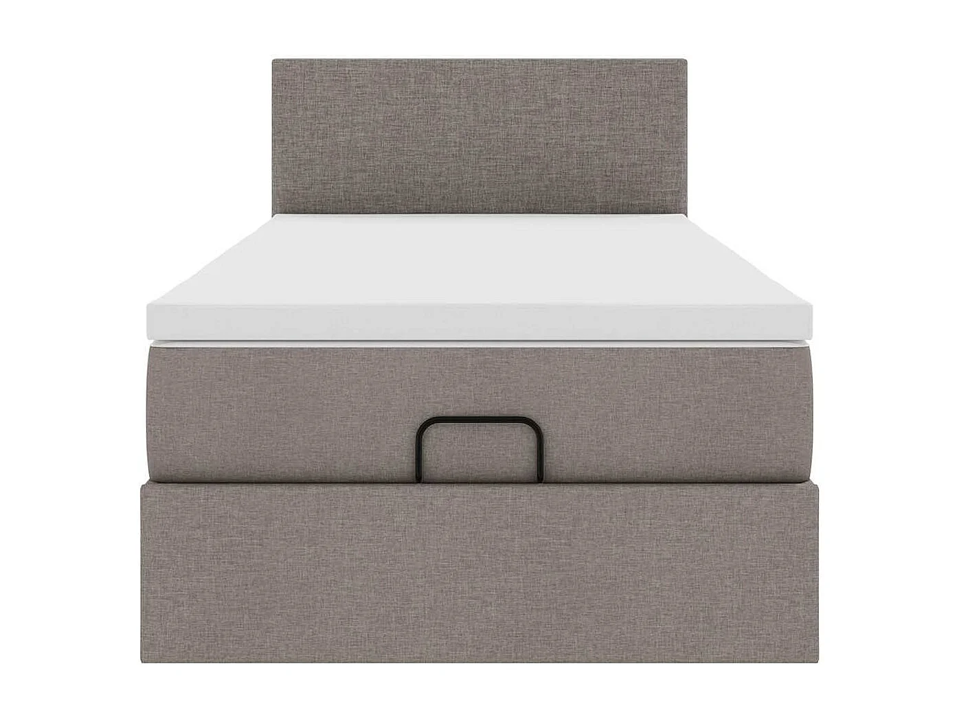 Cadre de lit ottoman avec matelas taupe 80x200 cm tissu