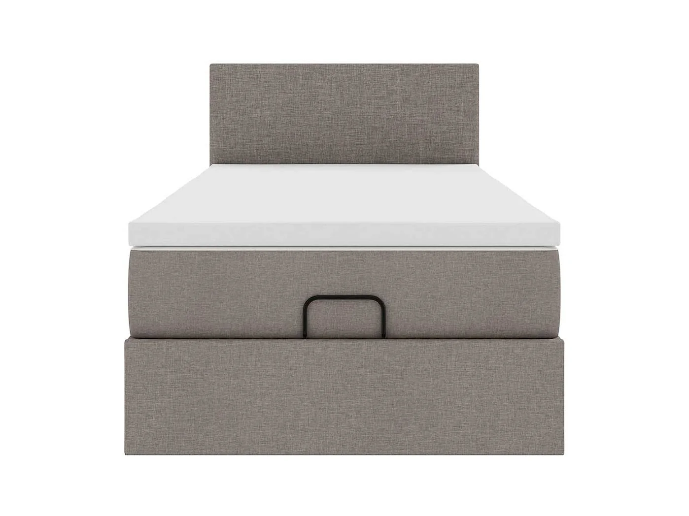 Cama otomana com colchão 90x200 cm tecido cinza