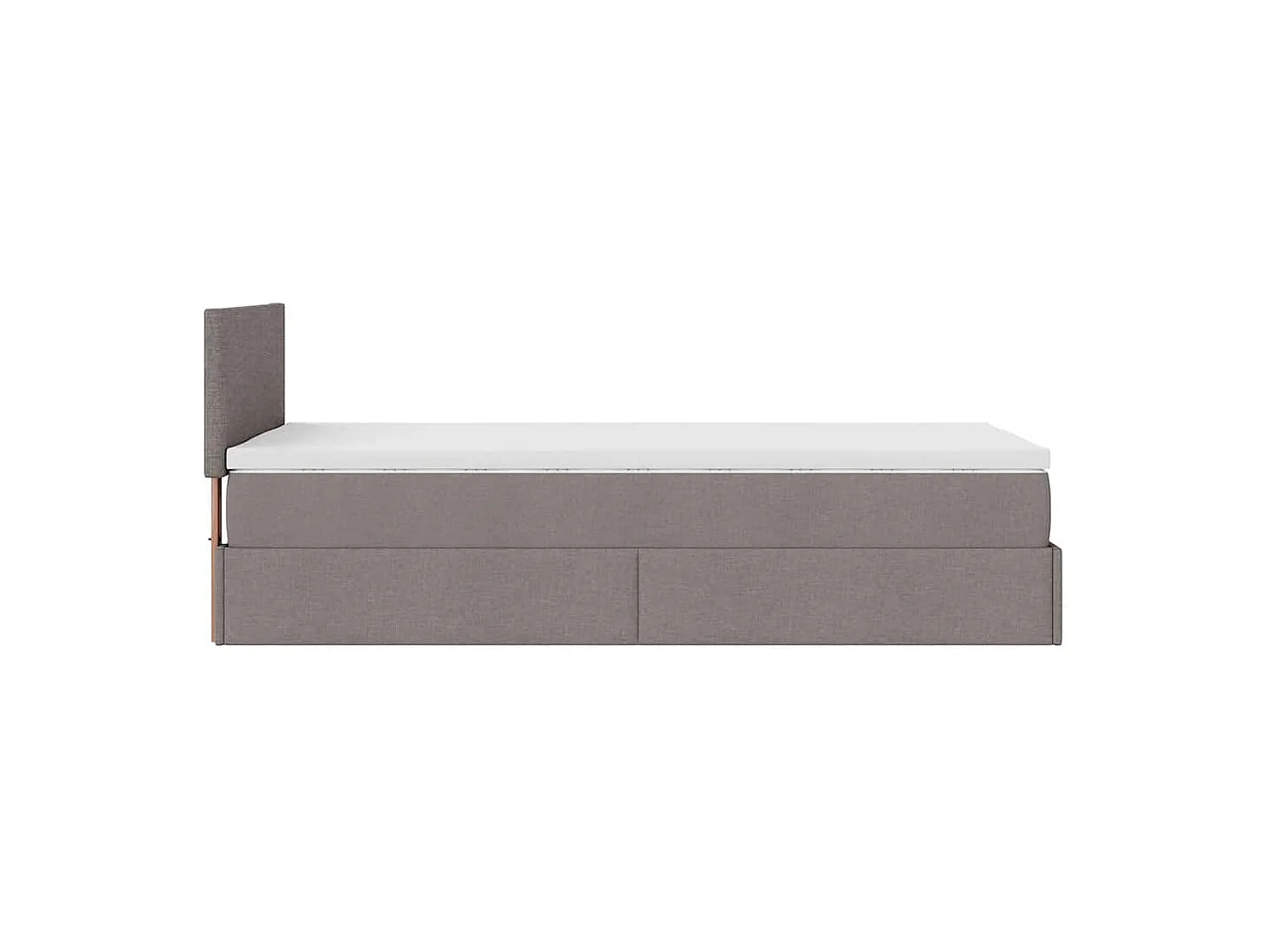 Cama otomana com colchão 90x200 cm tecido cinza