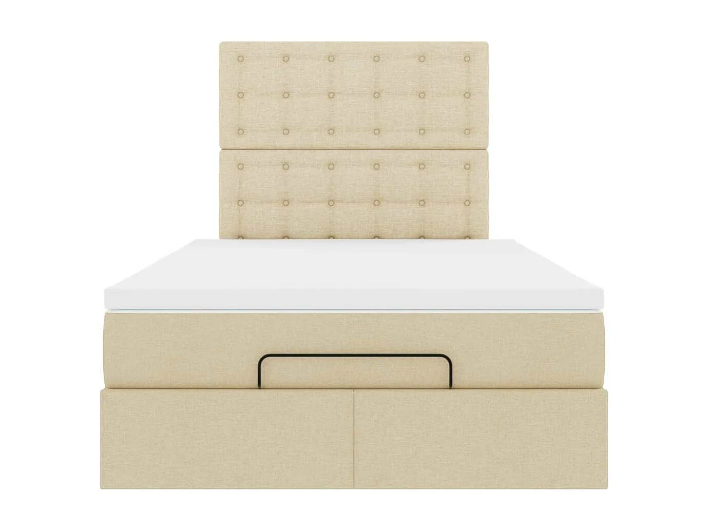 Cadre de lit ottoman avec matelas crème 120x200cm tissu