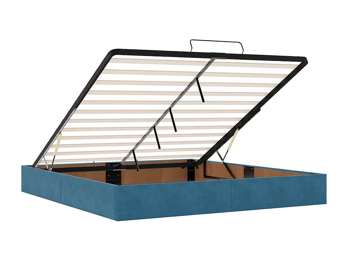 Ottoman bedframe zonder matras 180x200 cm fluweel donkerblauw