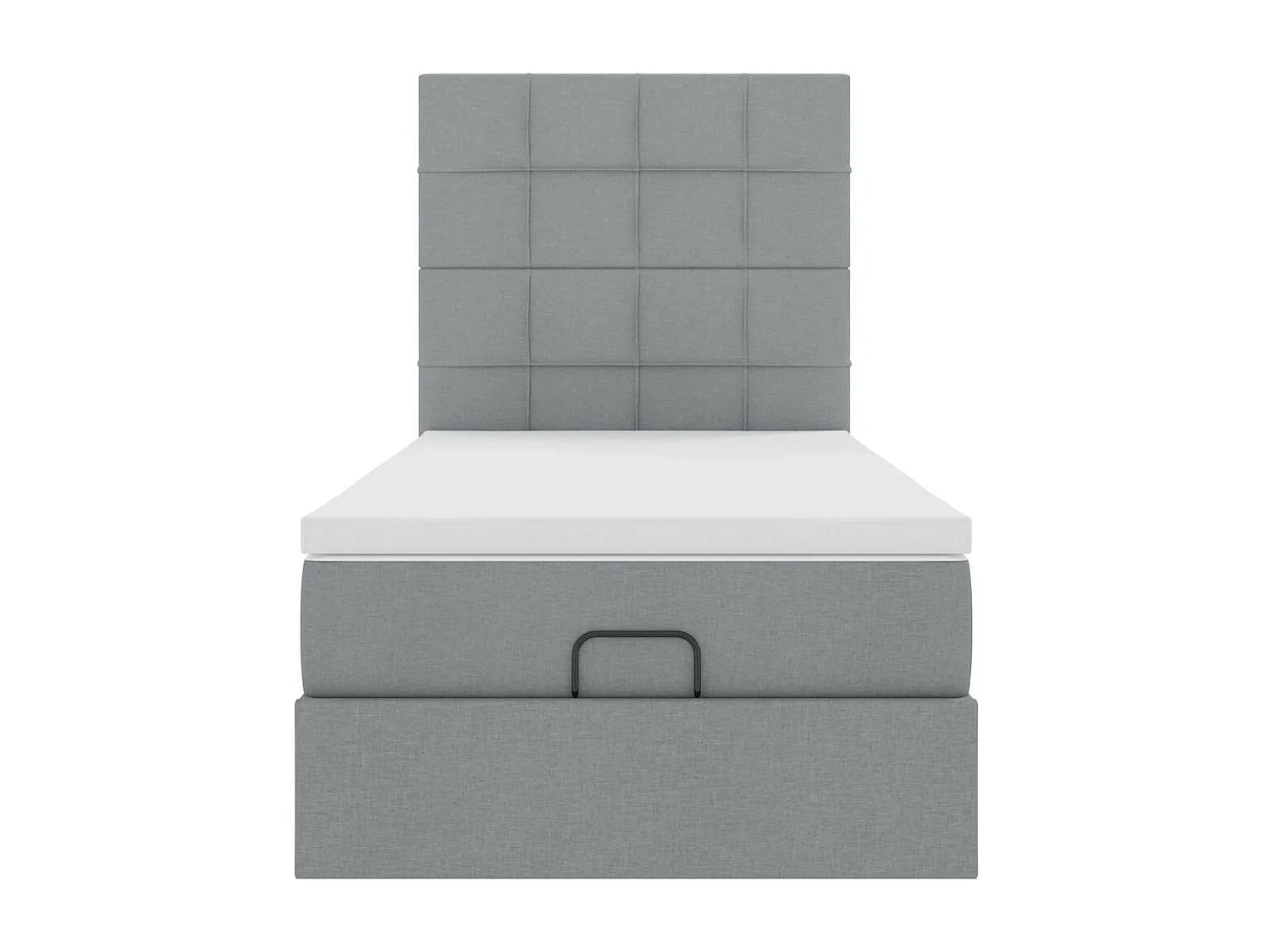 Bed poef met matras en LED's 90x200 cm stof lichtgrijs