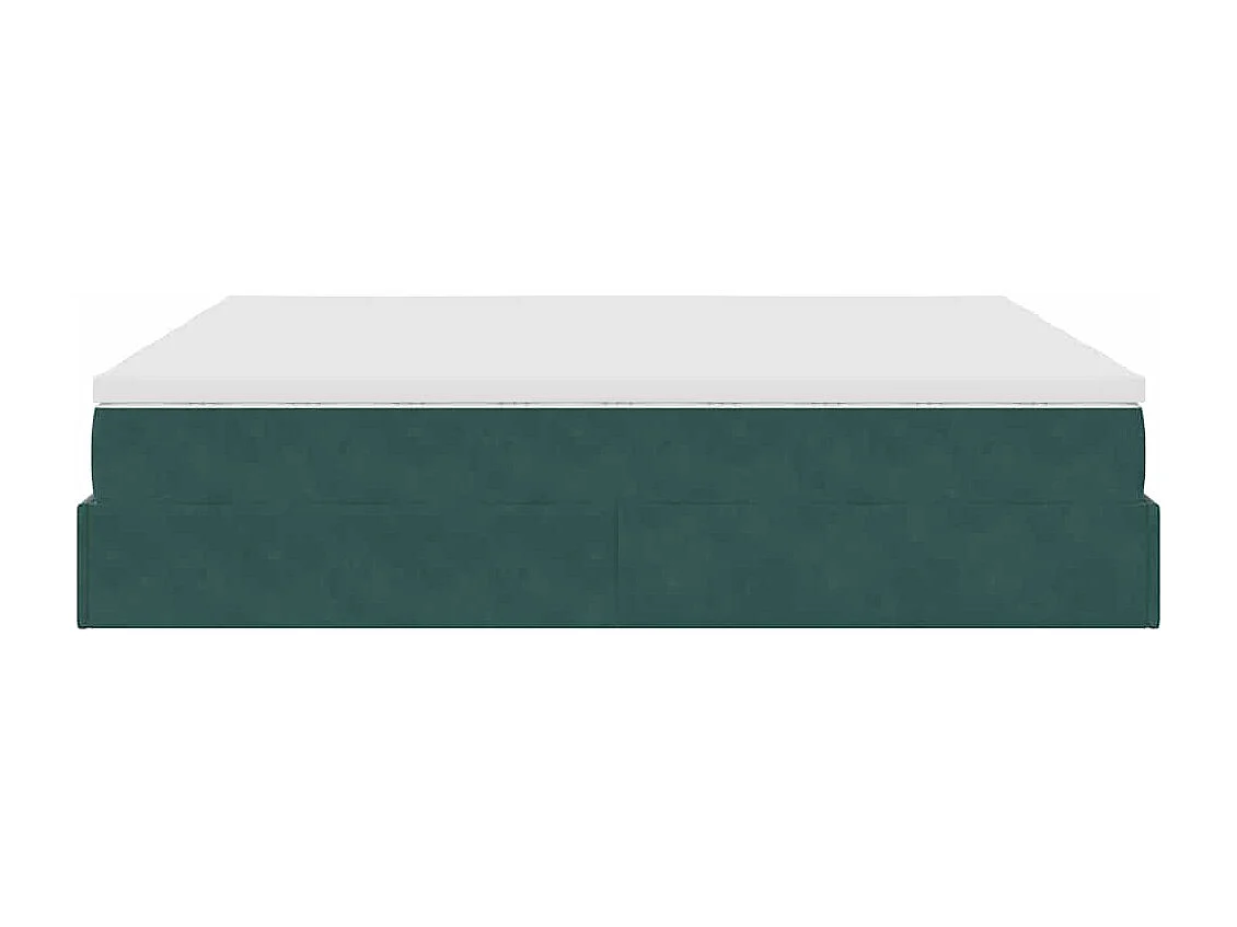 Ottoman bed met matrassen 180x200cm fluweel donkergroen
