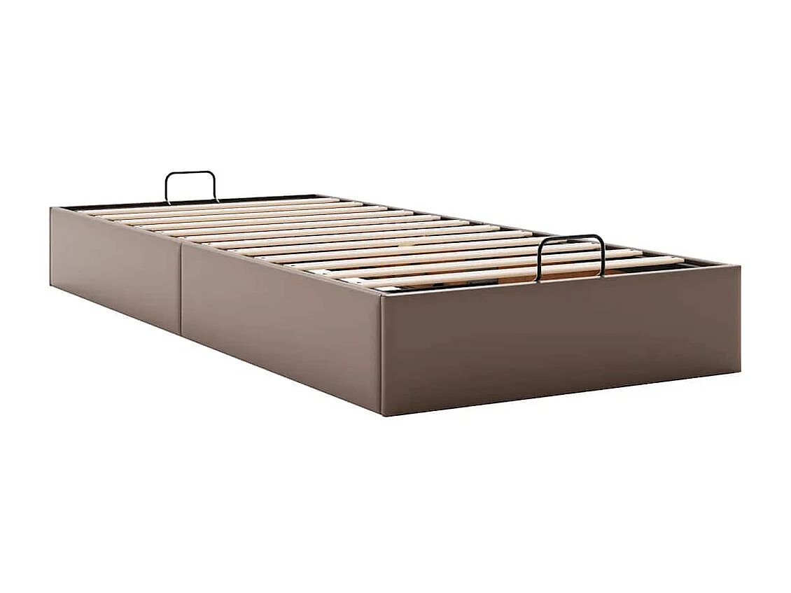 Cadre de lit ottoman sans matelas marron 90x190 cm similicuir