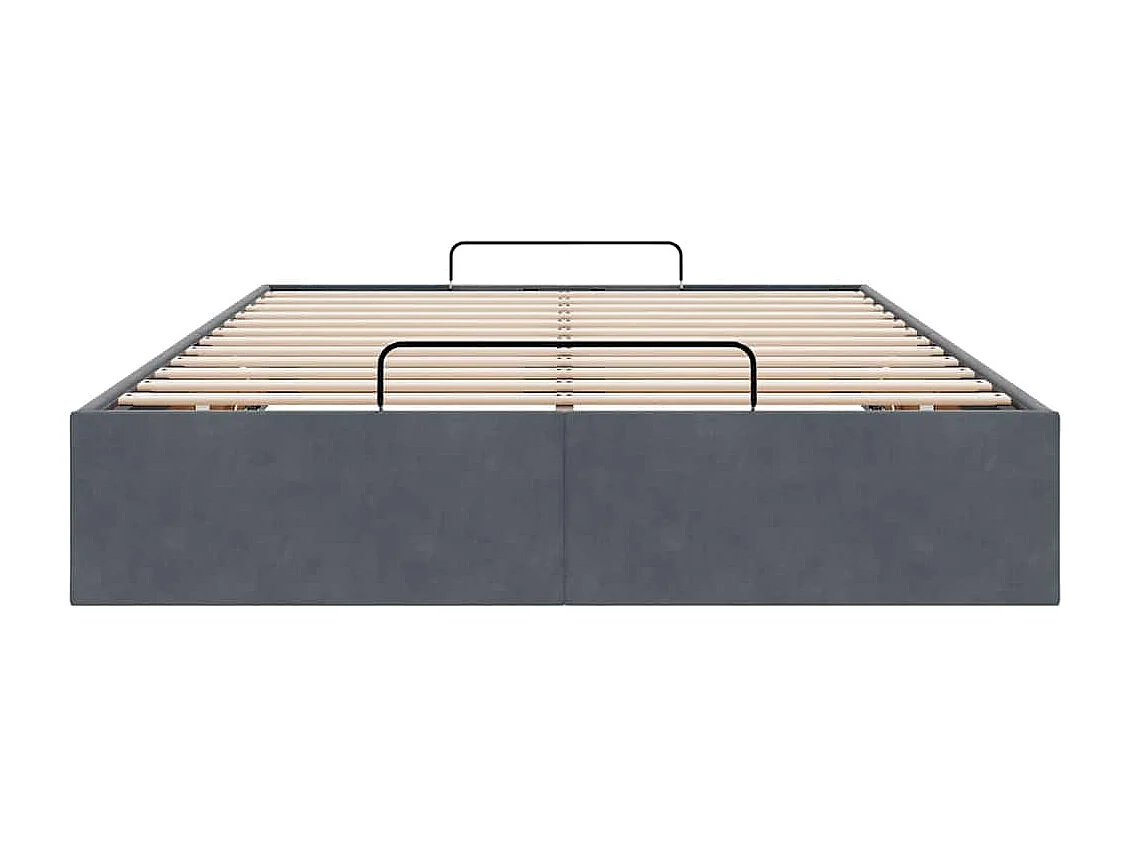 Otomano Bed Frame No Colchão Cinzento Escuro 120x190 cm Veludo