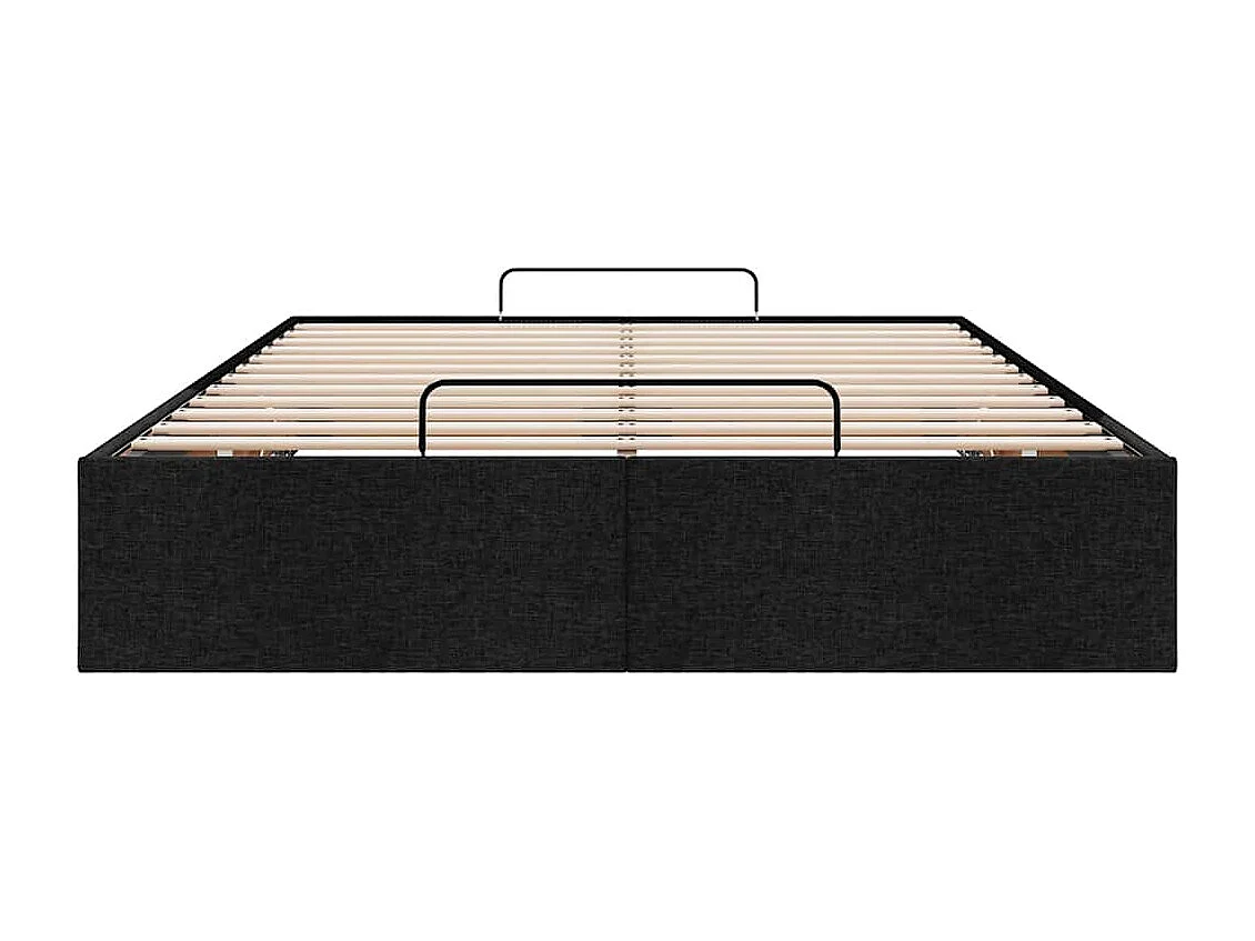 Cadre de lit ottoman sans matelas noir 120x200 cm tissu