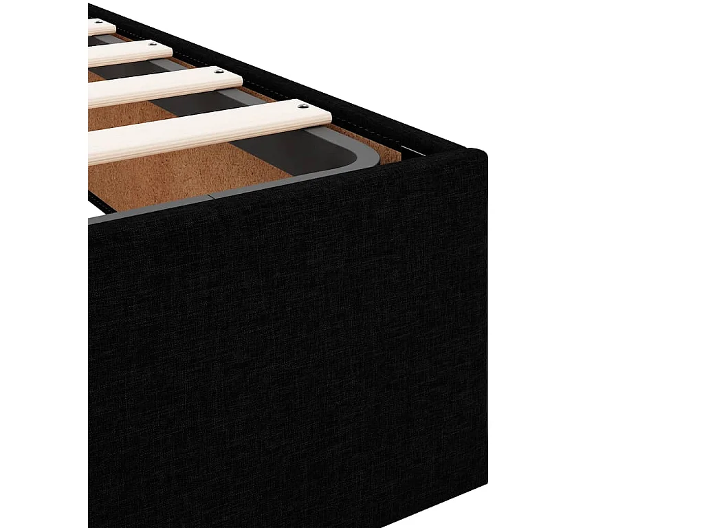 Cadre de lit ottoman sans matelas noir 120x200 cm tissu