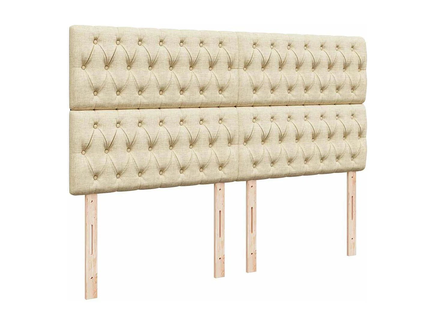 Cadre de lit ottoman avec matelas crème 200x200cm tissu