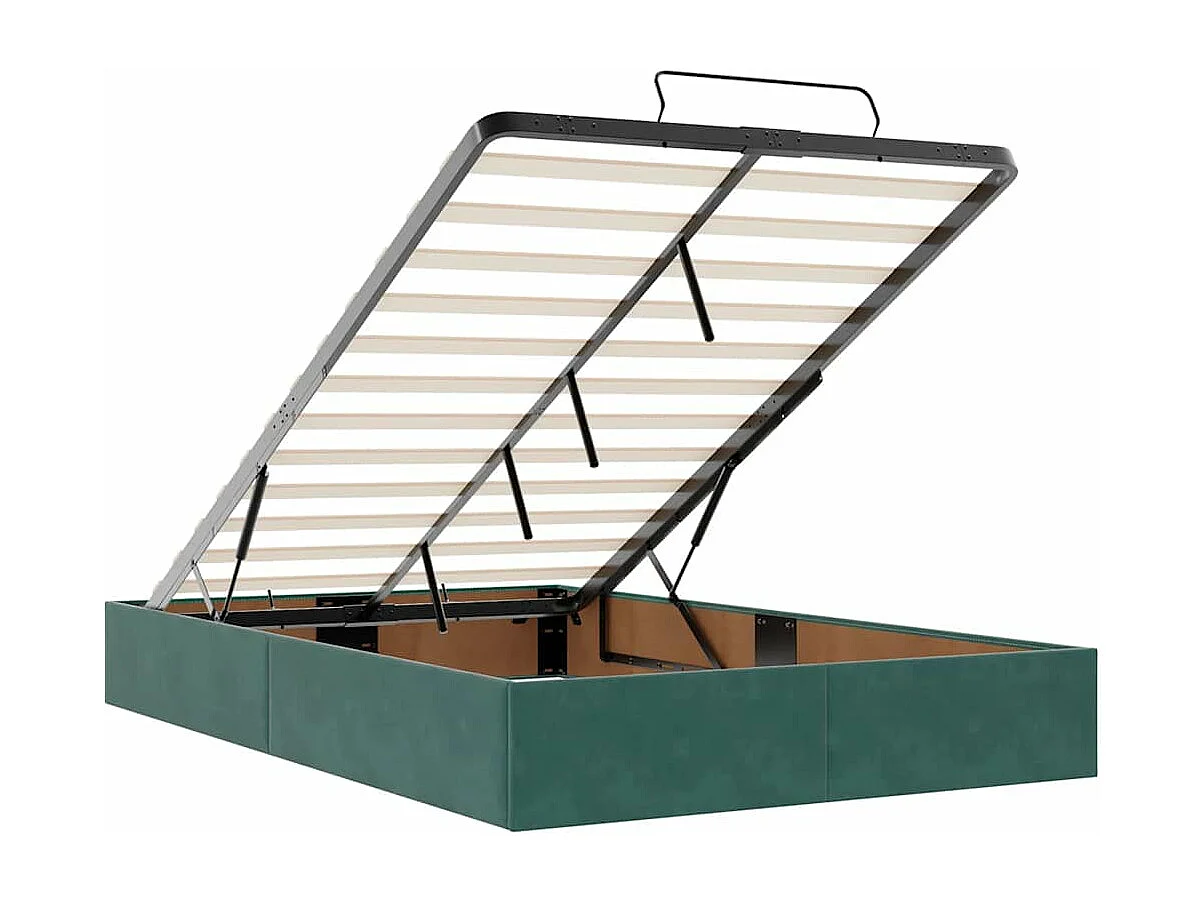 Ottoman Bed Frame Sem Colchão Verde Escuro 120x190 cm Veludo