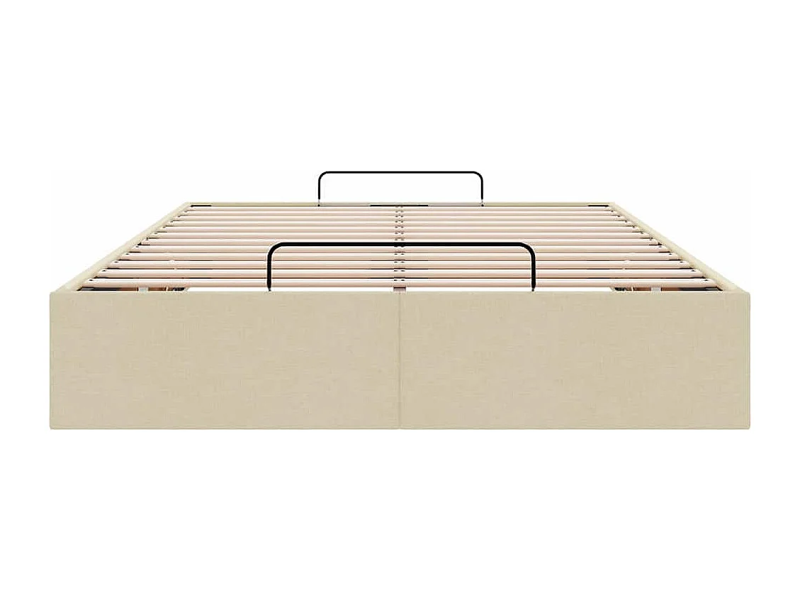 Estructura de cama otomana sin colchón tela crema 120x200 cm