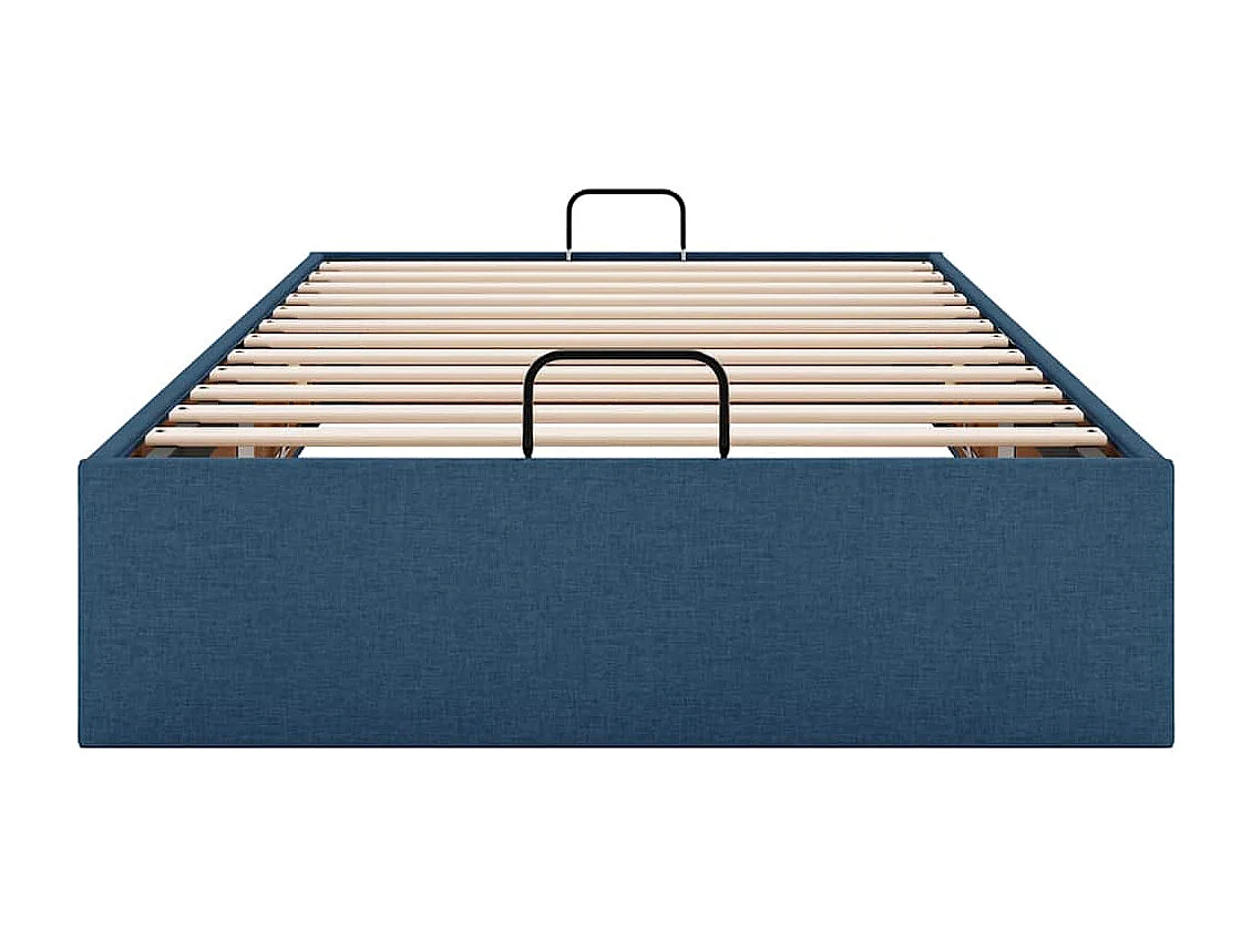 Cadre de lit ottoman sans matelas bleu 80x200 cm tissu