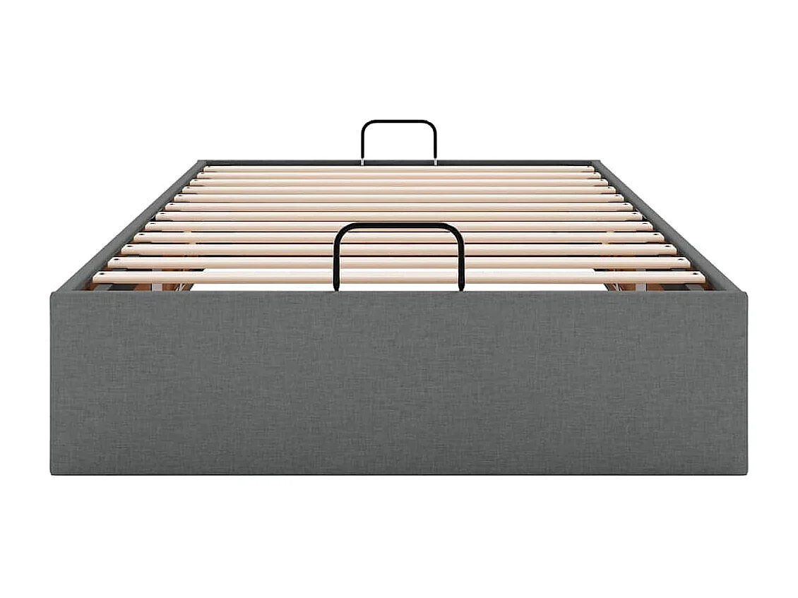 Cadre de lit ottoman sans matelas gris foncé 80x200 cm tissu
