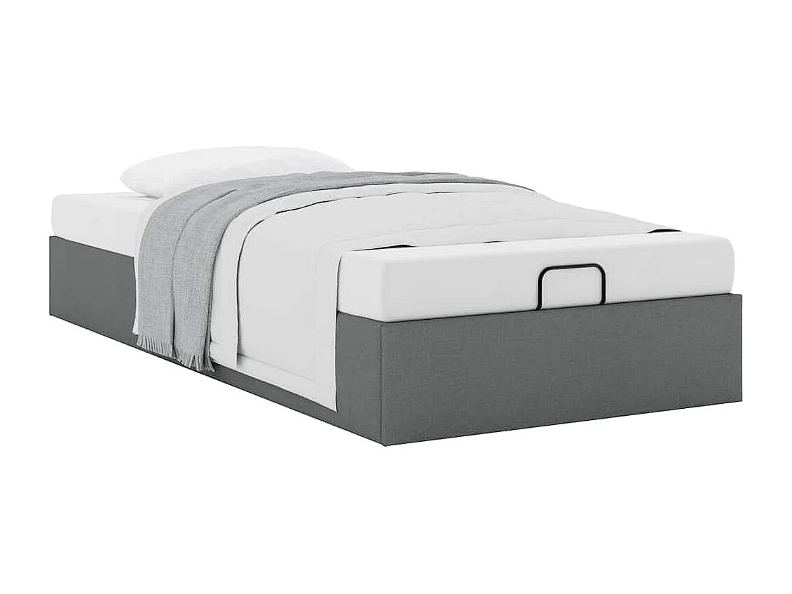 Cadre de lit ottoman sans matelas gris foncé 80x200 cm tissu