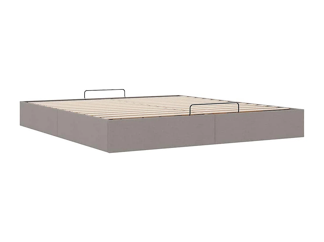Cadre de lit ottoman sans matelas taupe 200x200 cm tissu