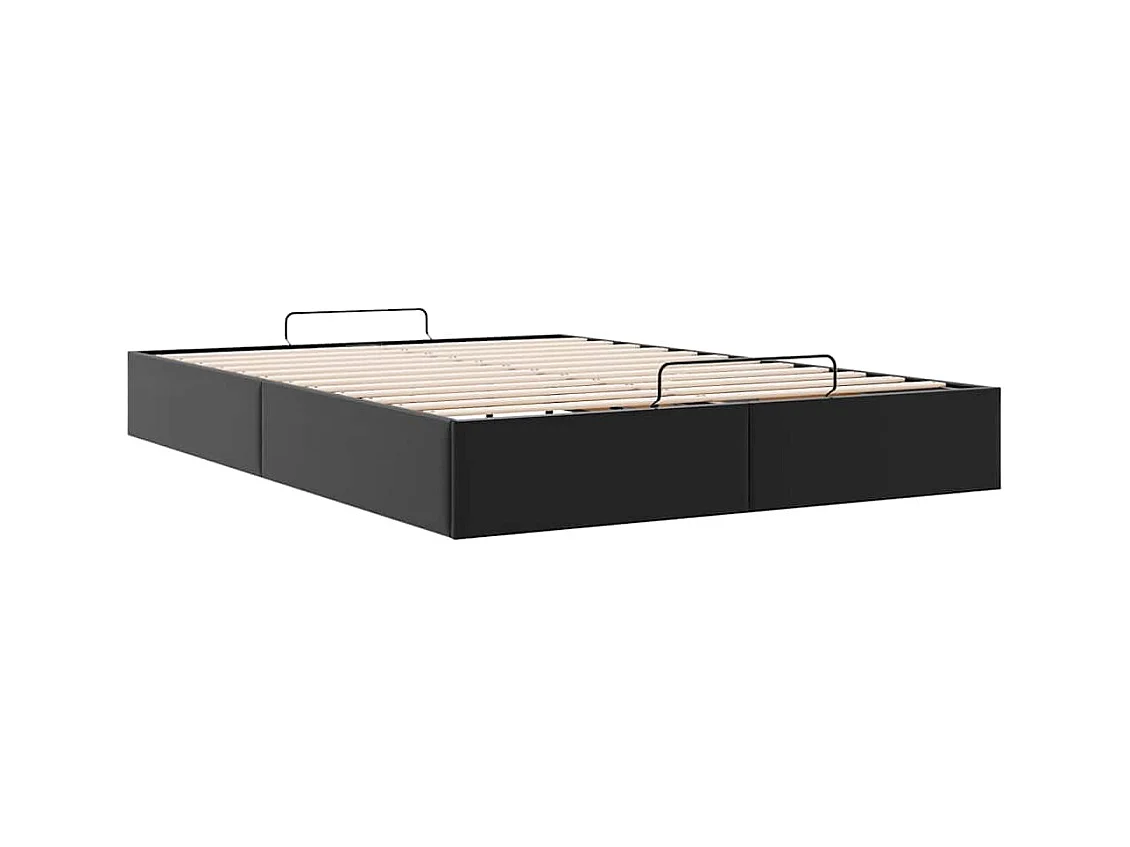 Estructura de cama otomana sin colchón negro 140x190 cm