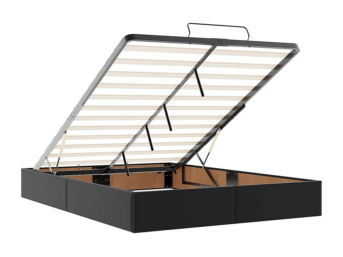 Cadre de lit ottoman sans matelas noir 140x190 cm similicuir