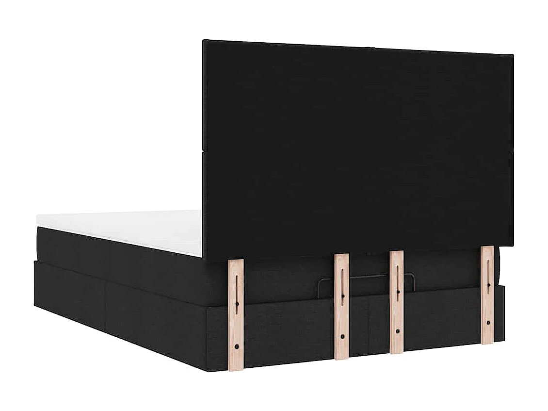 Estrutura de cama otomana com colchão 140x200 cm tecido preto
