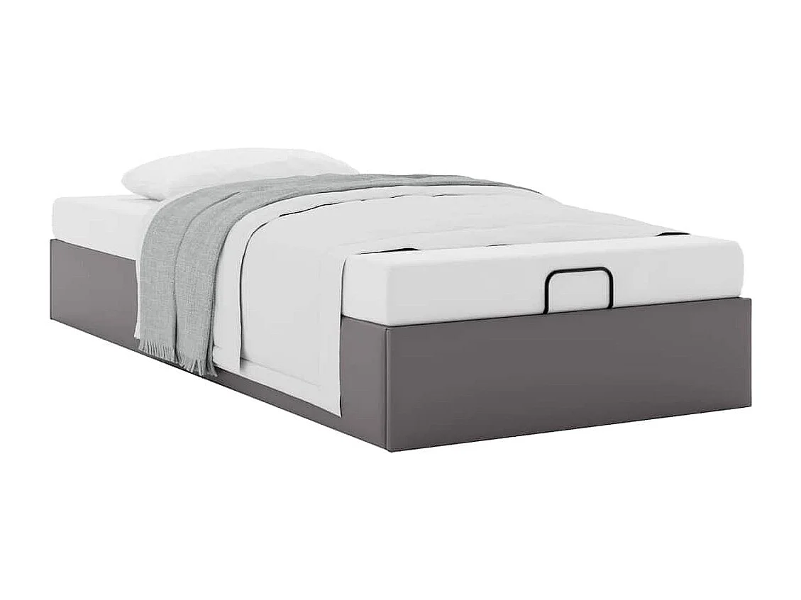 Estructura de cama otomana sin colchón gris 100x200 cm