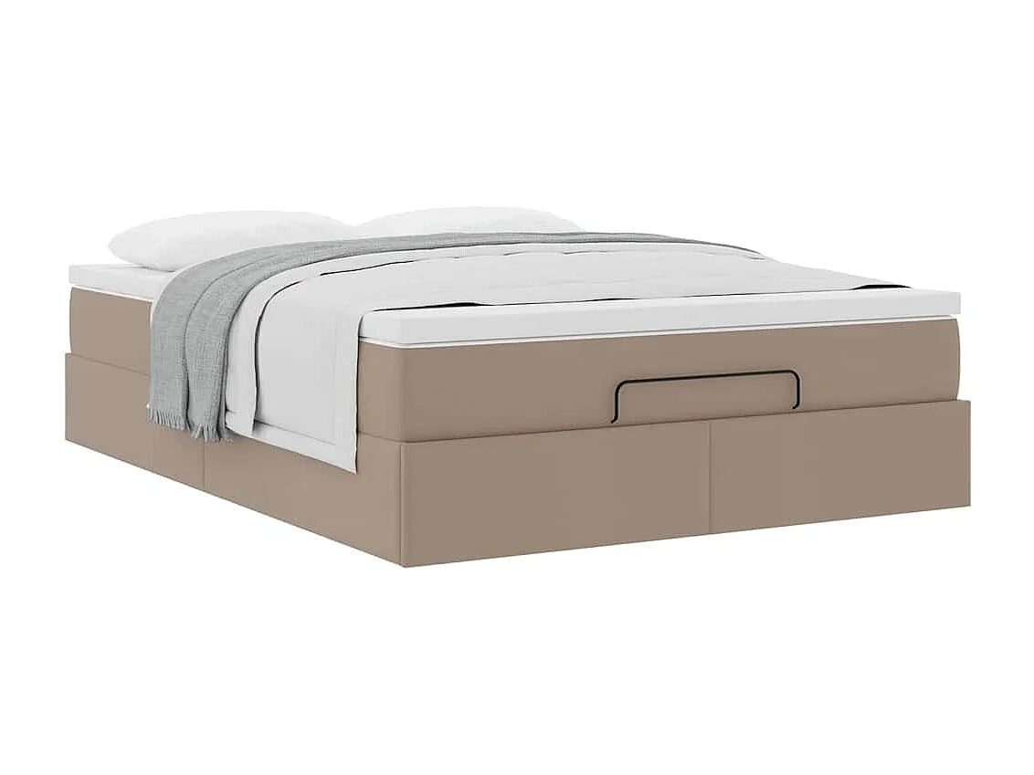 Estrutura de cama otomana com colchão cappucino 140x200 cm