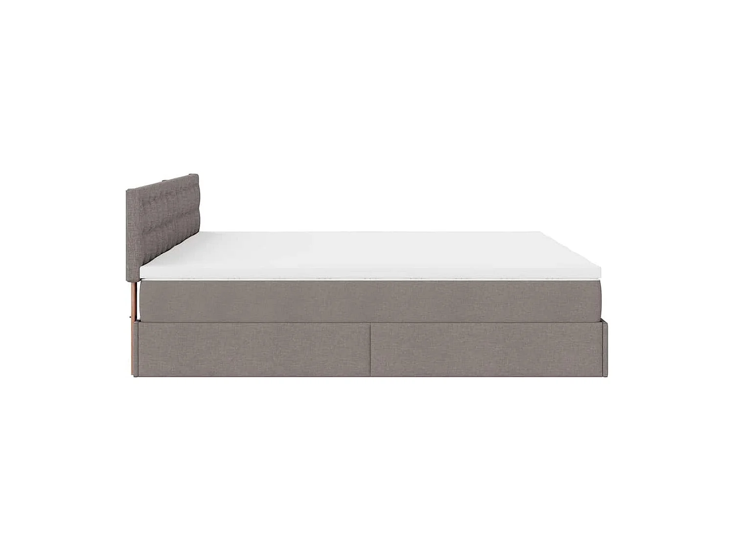 Cadre de lit ottoman avec matelas taupe 200x200cm tissu