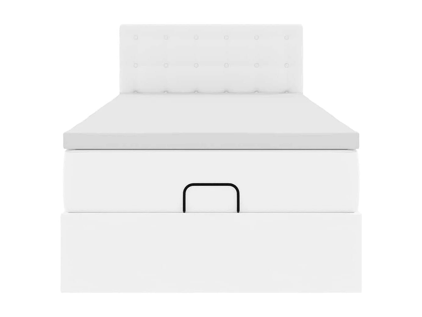 Estructura cama otomana colchón cuero sintético blanco 80x200cm