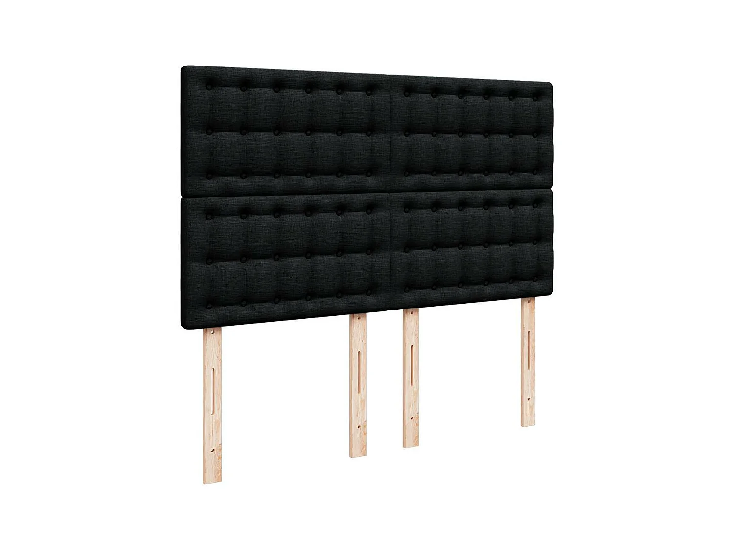 Cadre de lit ottoman avec matelas noir 140x200 cm tissu