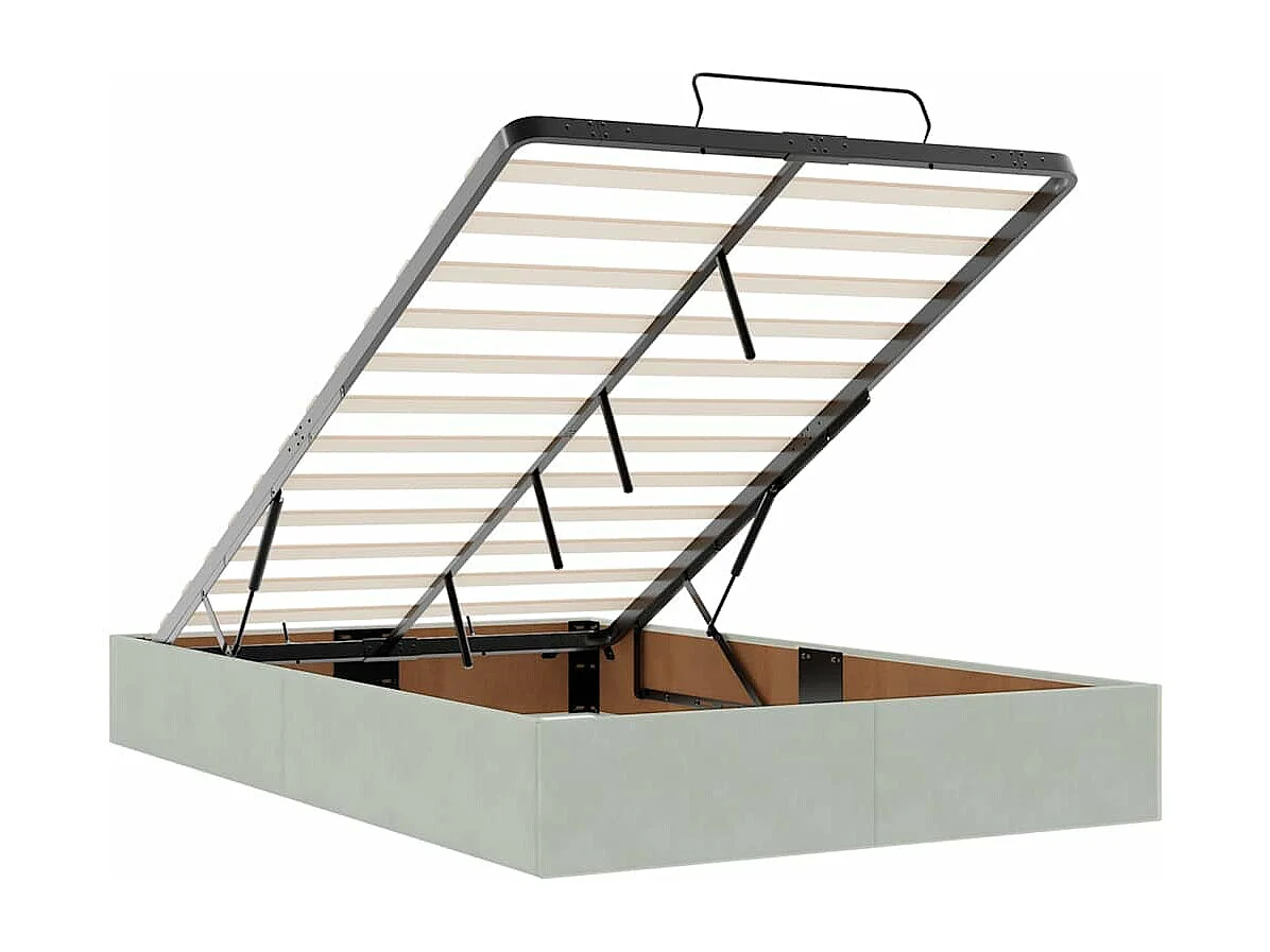 Estructura cama otomana colchones gris claro 120x200cm