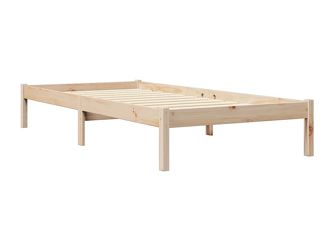 Cama con estantería sin colchón madera maciza de pino 100x200cm