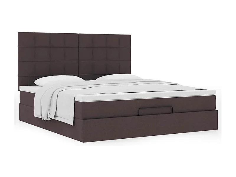Ottoman bed met matras 180x200cm stof donkerbruin