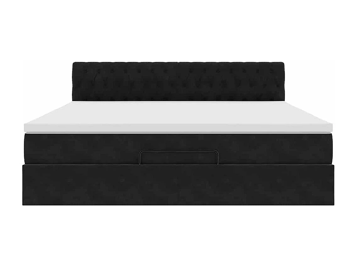 Ottoman bed met matras 180x200cm fluweel zwart