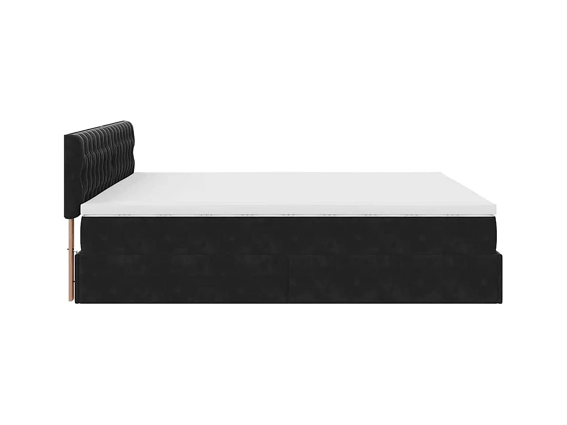 Estructura de cama otomana con colchón negro 180x200cm