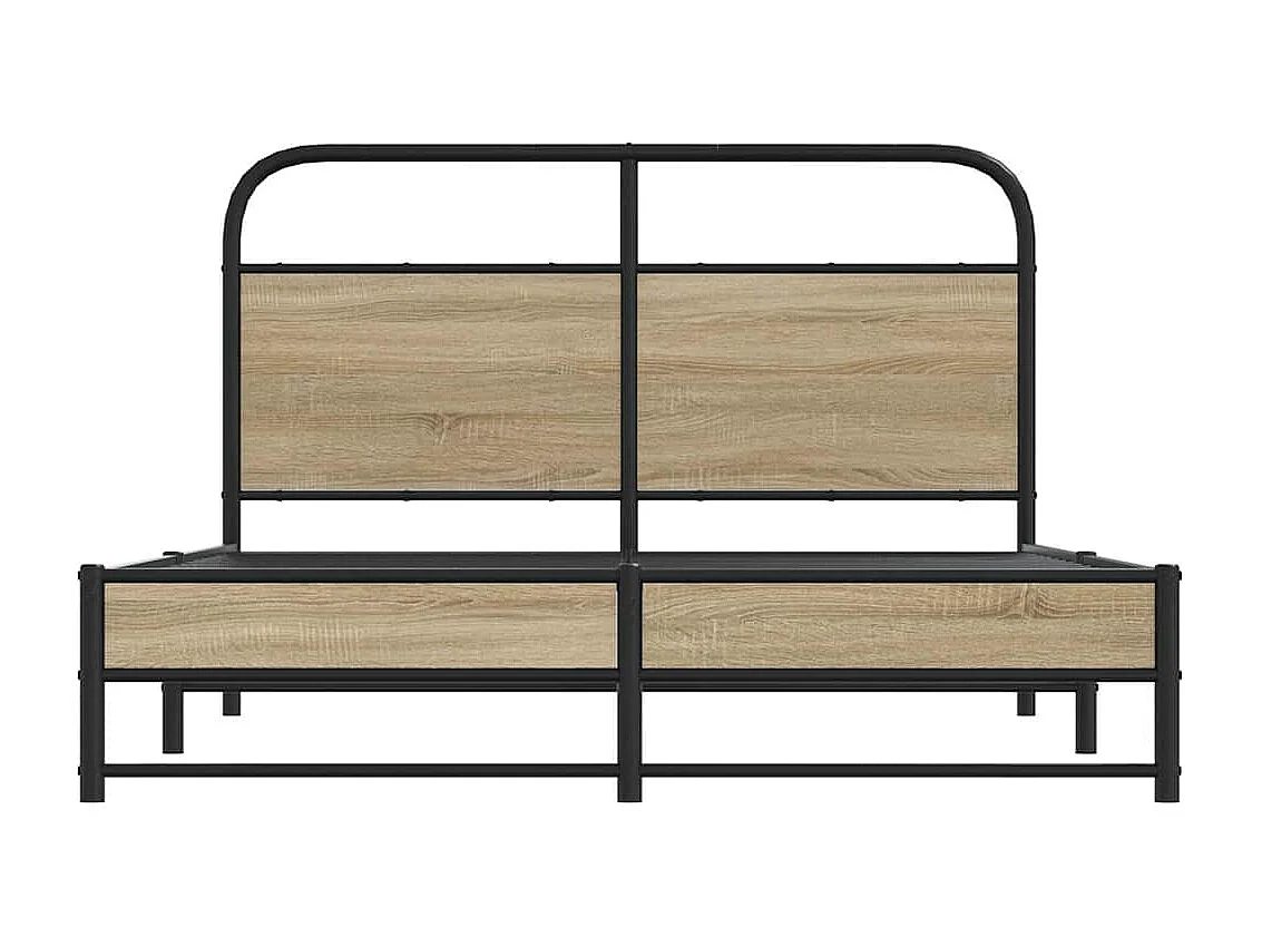 Bedframe zonder matras bewerkt hout gerookt eiken 140x200 cm