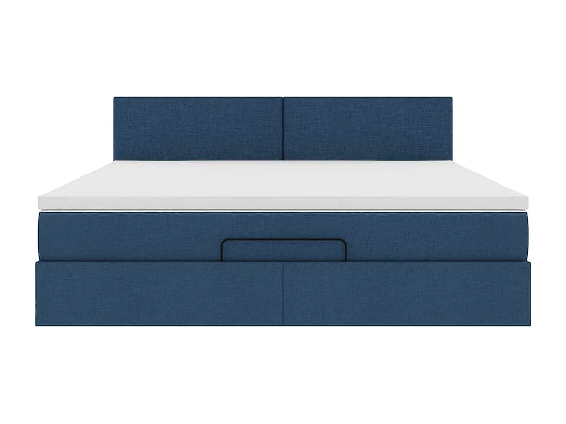 Ottoman bed met matras en LED's 160x200cm stof blauw