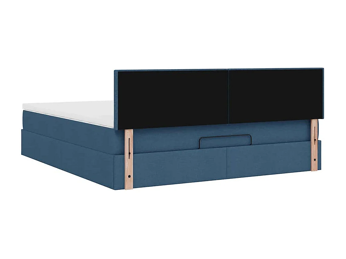 Ottoman bed met matras en LED's 160x200cm stof blauw