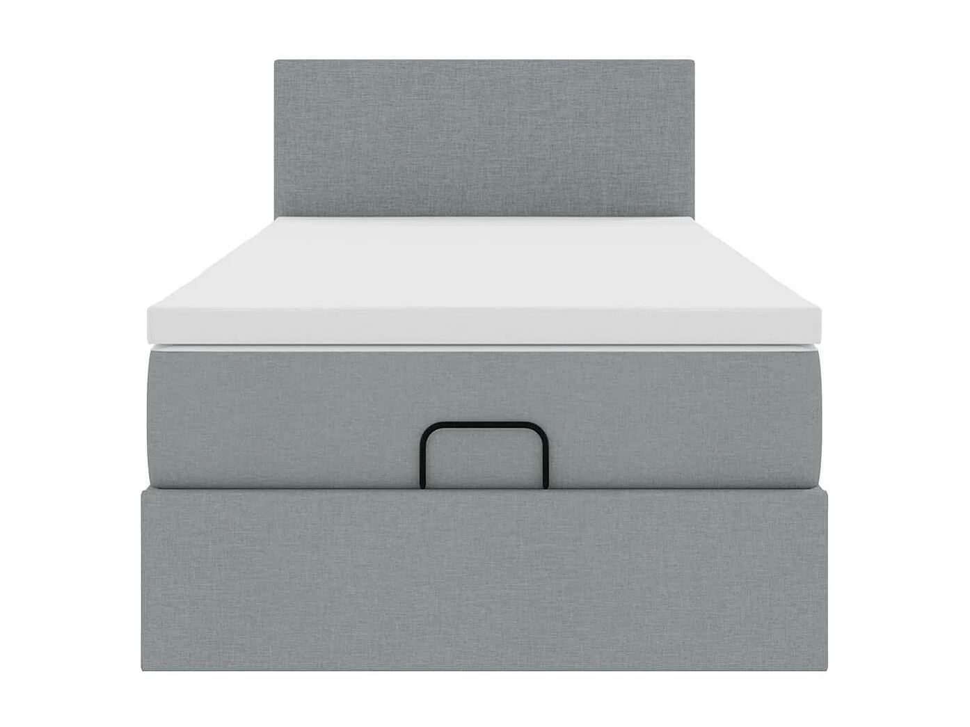 Cadre de lit ottoman avec matelas gris clair 80x200 cm tissu