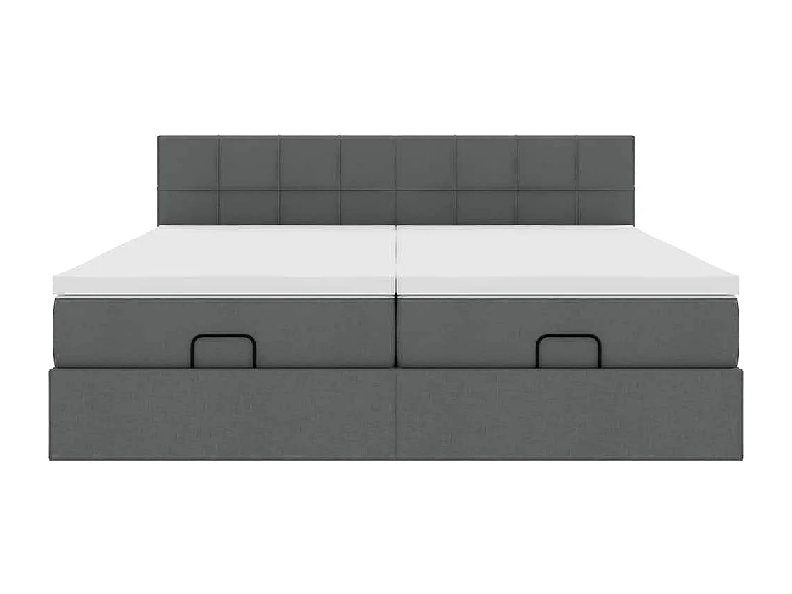 Estructura cama otomana colchones tela gris oscuro 180x200cm