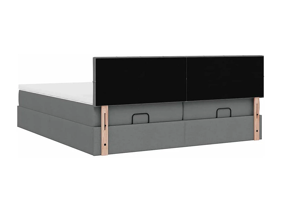 Estructura cama otomana colchones tela gris oscuro 180x200cm