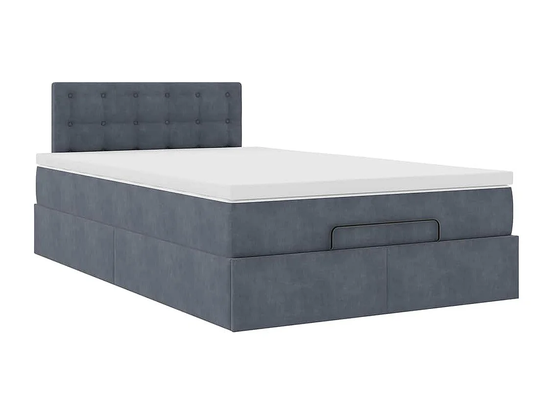 Ottoman bed met matras en LED's 120x200cm fluweel donkergrijs