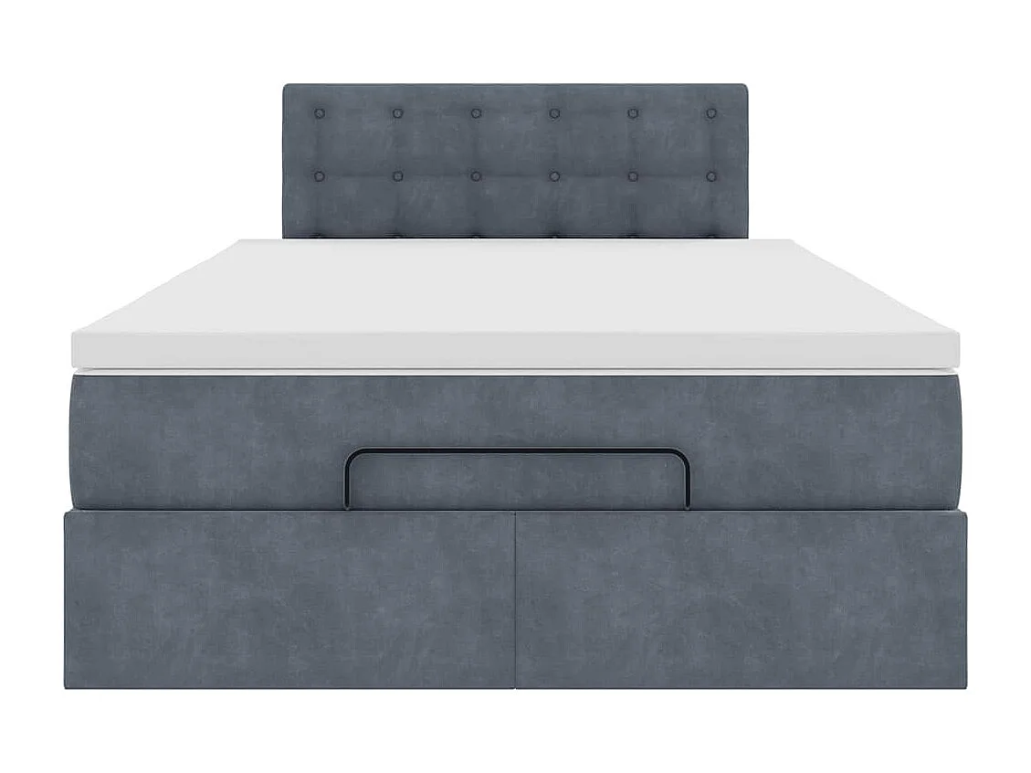 Ottoman bed met matras en LED's 120x200cm fluweel donkergrijs