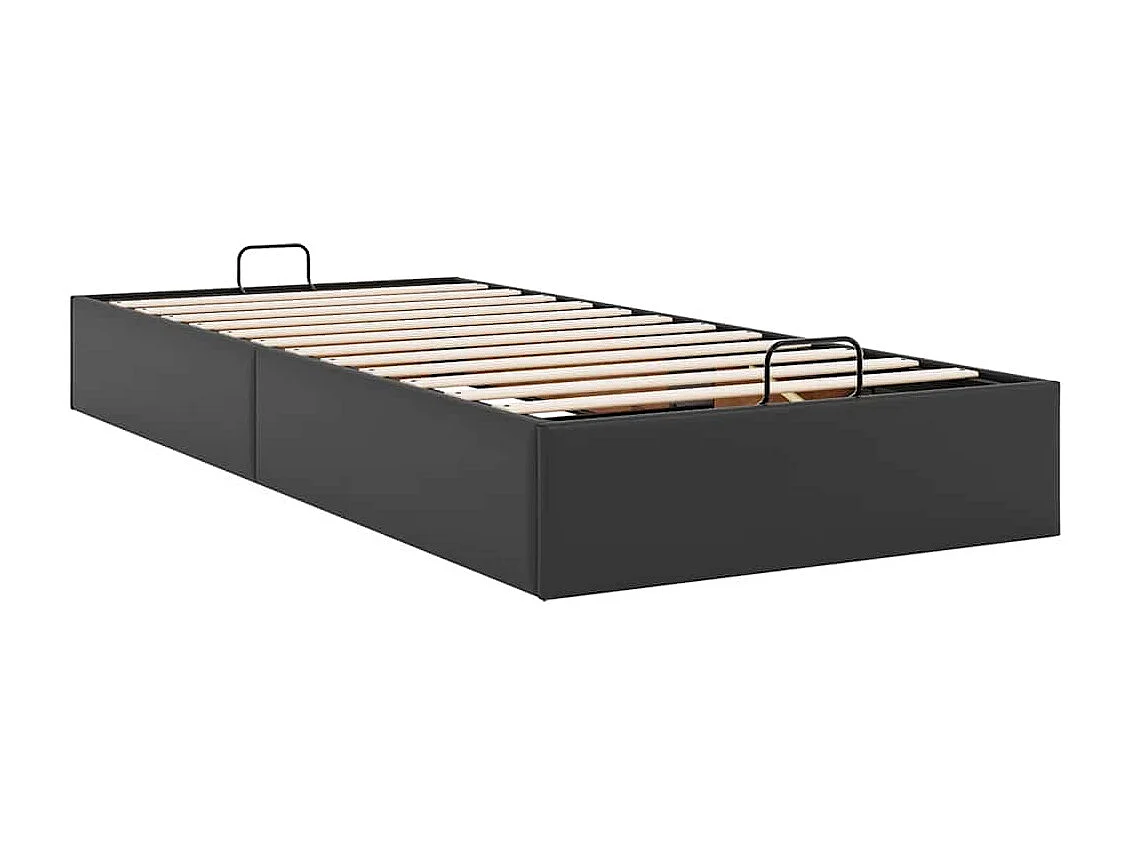 Cadre de lit ottoman sans matelas noir 90x190 cm similicuir