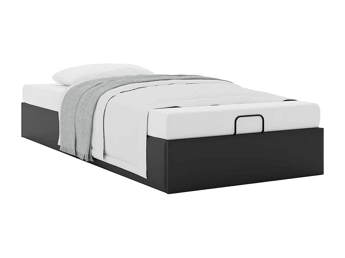 Cadre de lit ottoman sans matelas noir 90x190 cm similicuir