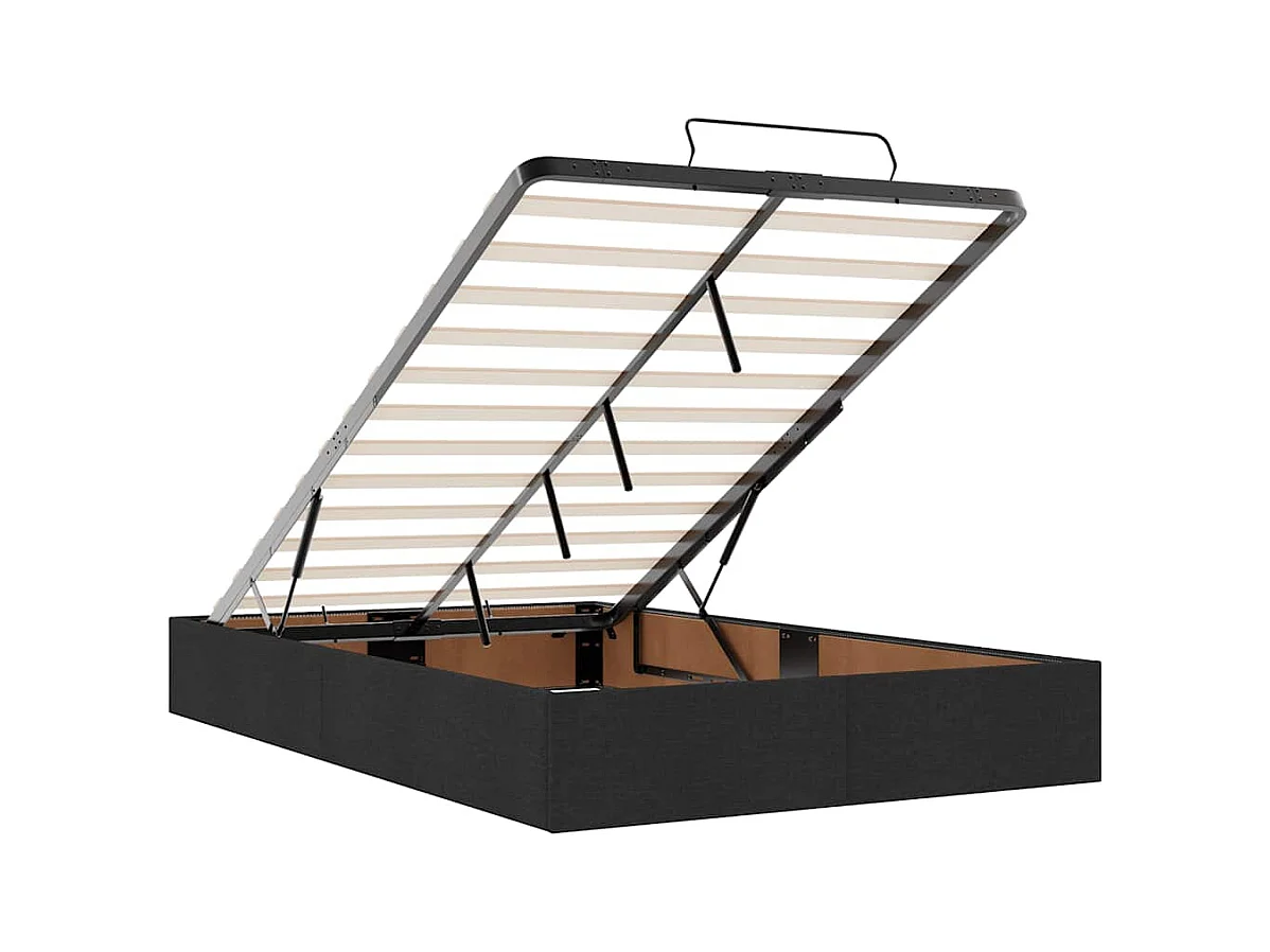 Cadre de lit ottoman avec matelas noir 120x200 cm velours