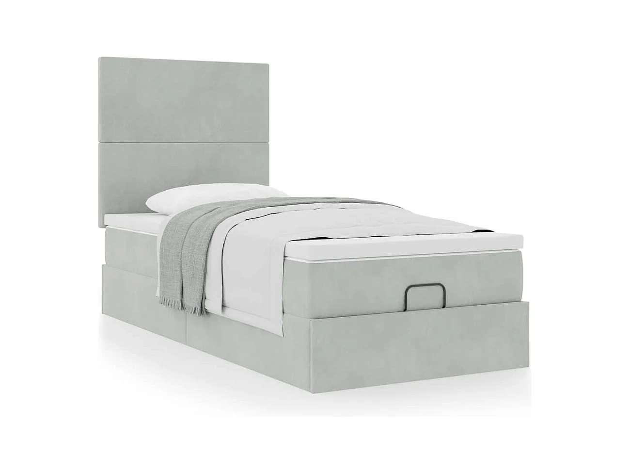 Estructura cama otomana colchones gris claro 90x200cm