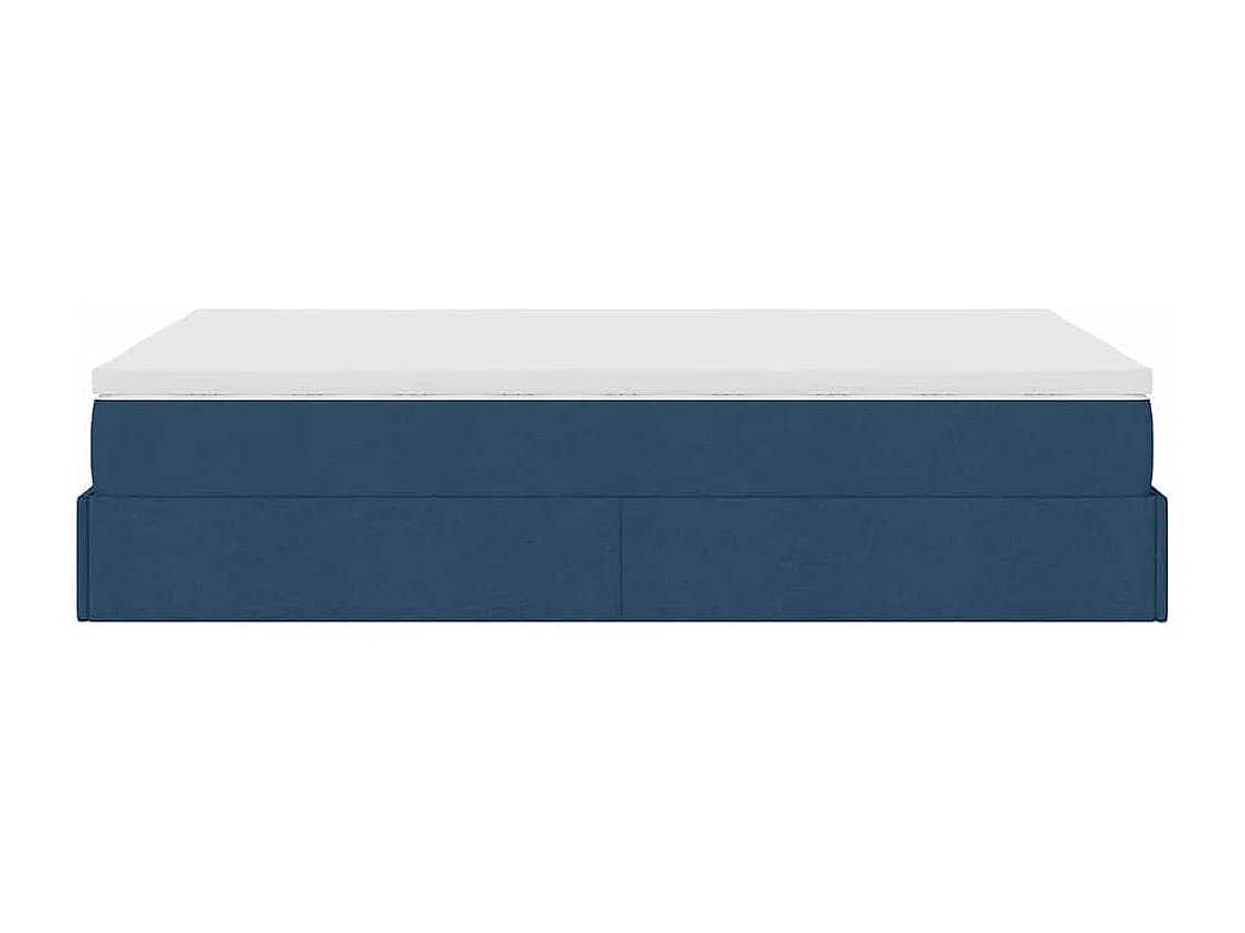 Estrutura de cama otomana com colchão 120x190 cm tecido azul