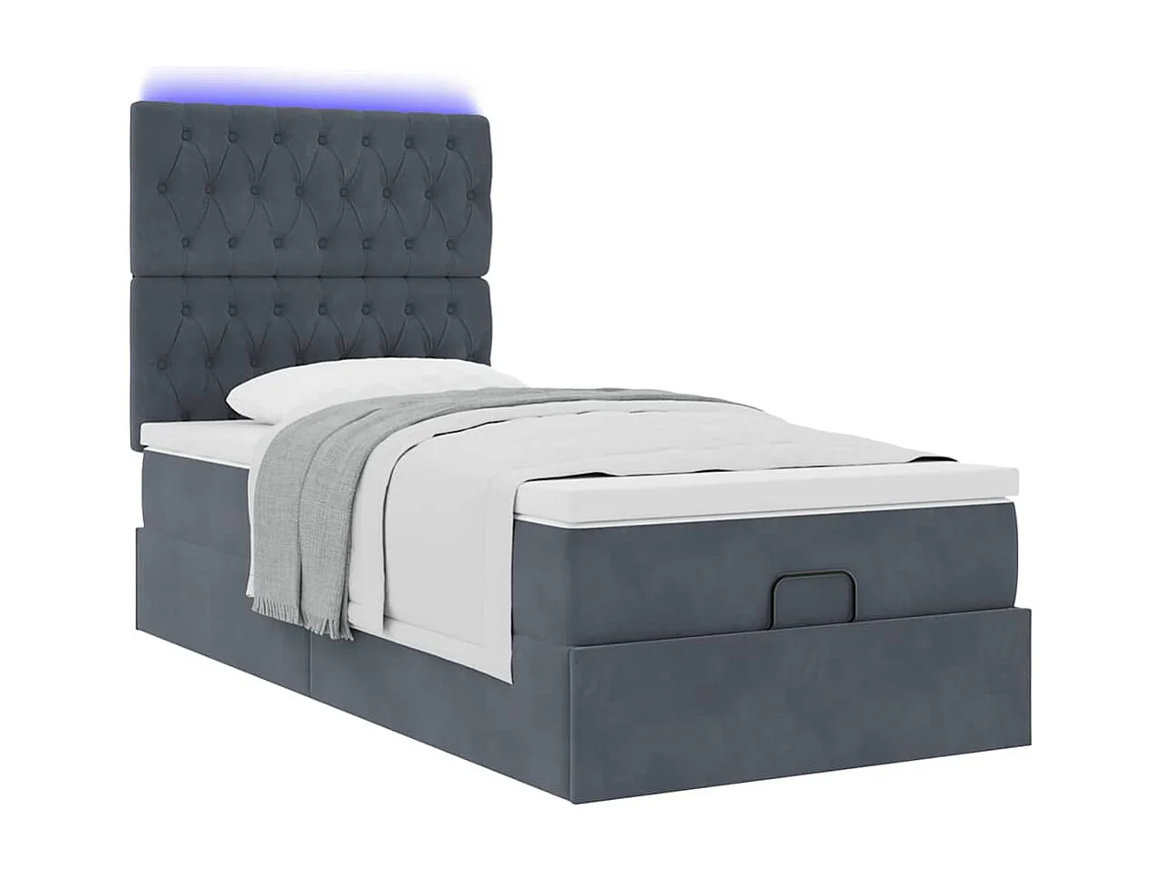 Ottoman bed met matrassen en LED's 100x200cm fluweel