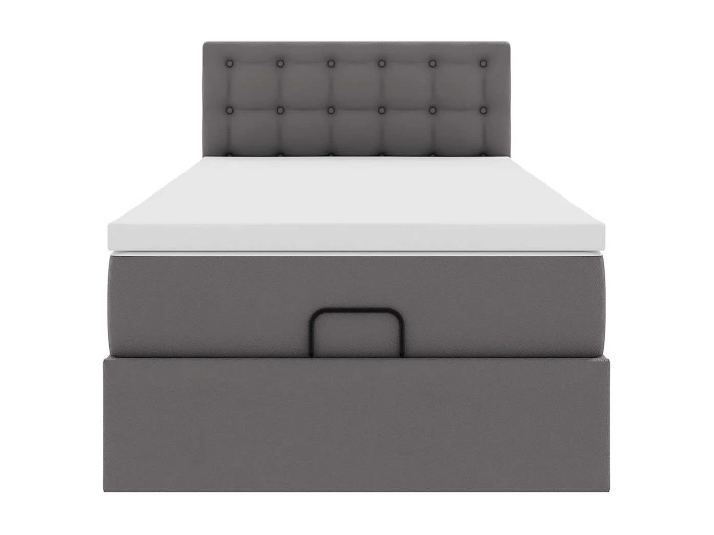 Cadre de lit ottoman avec matelas gris 90x190 cm similicuir